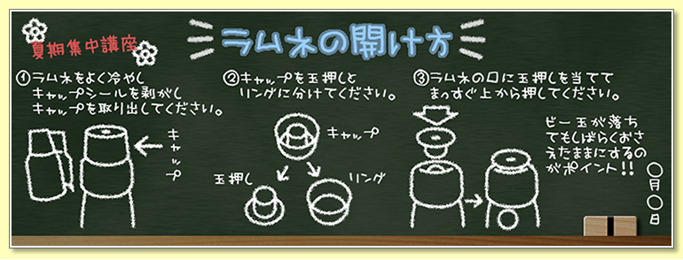 ラムネの開け方